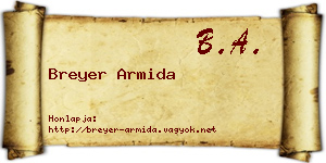 Breyer Armida névjegykártya